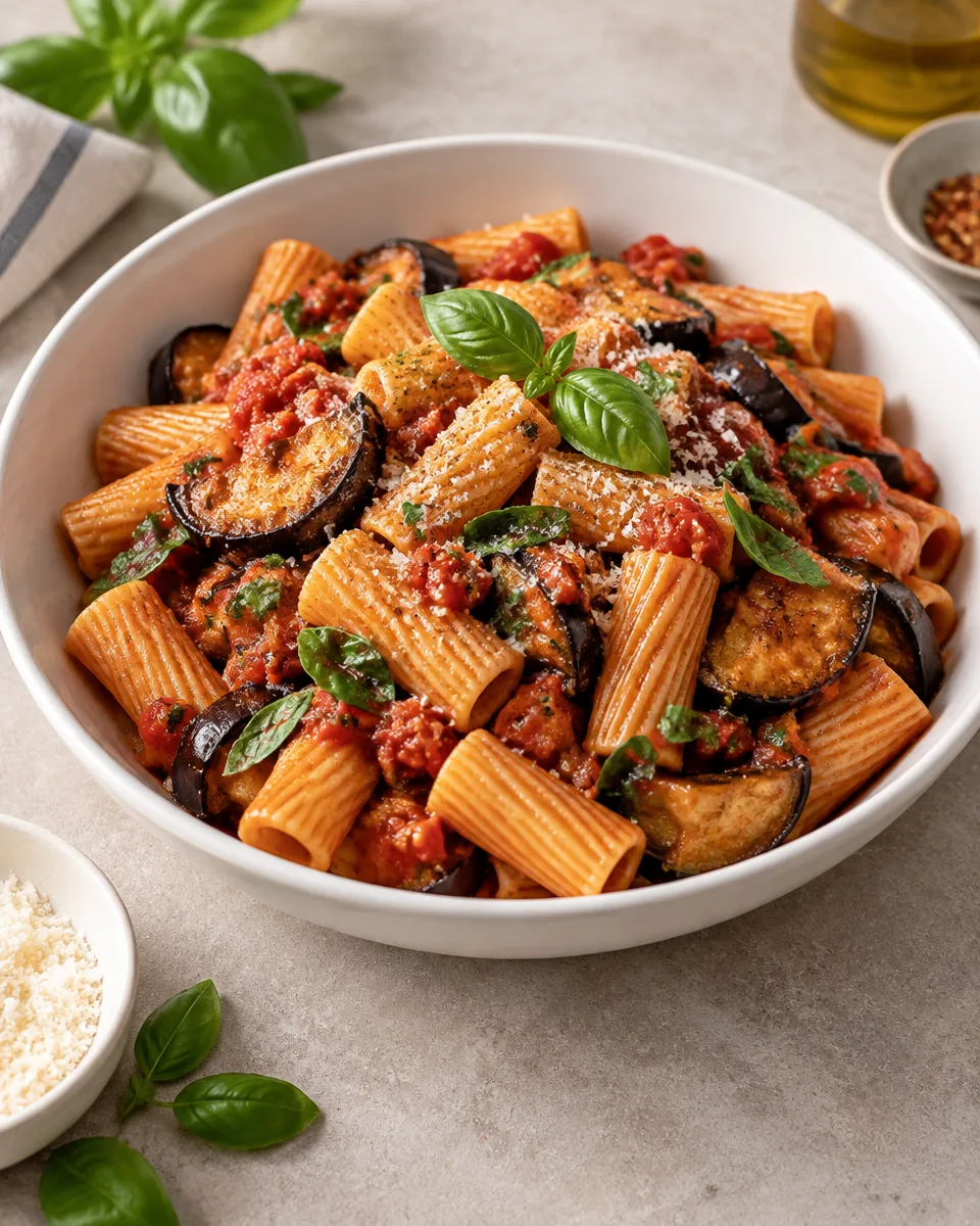 Sicilian Eggplant and Tomato Pasta (Pasta alla Norma)