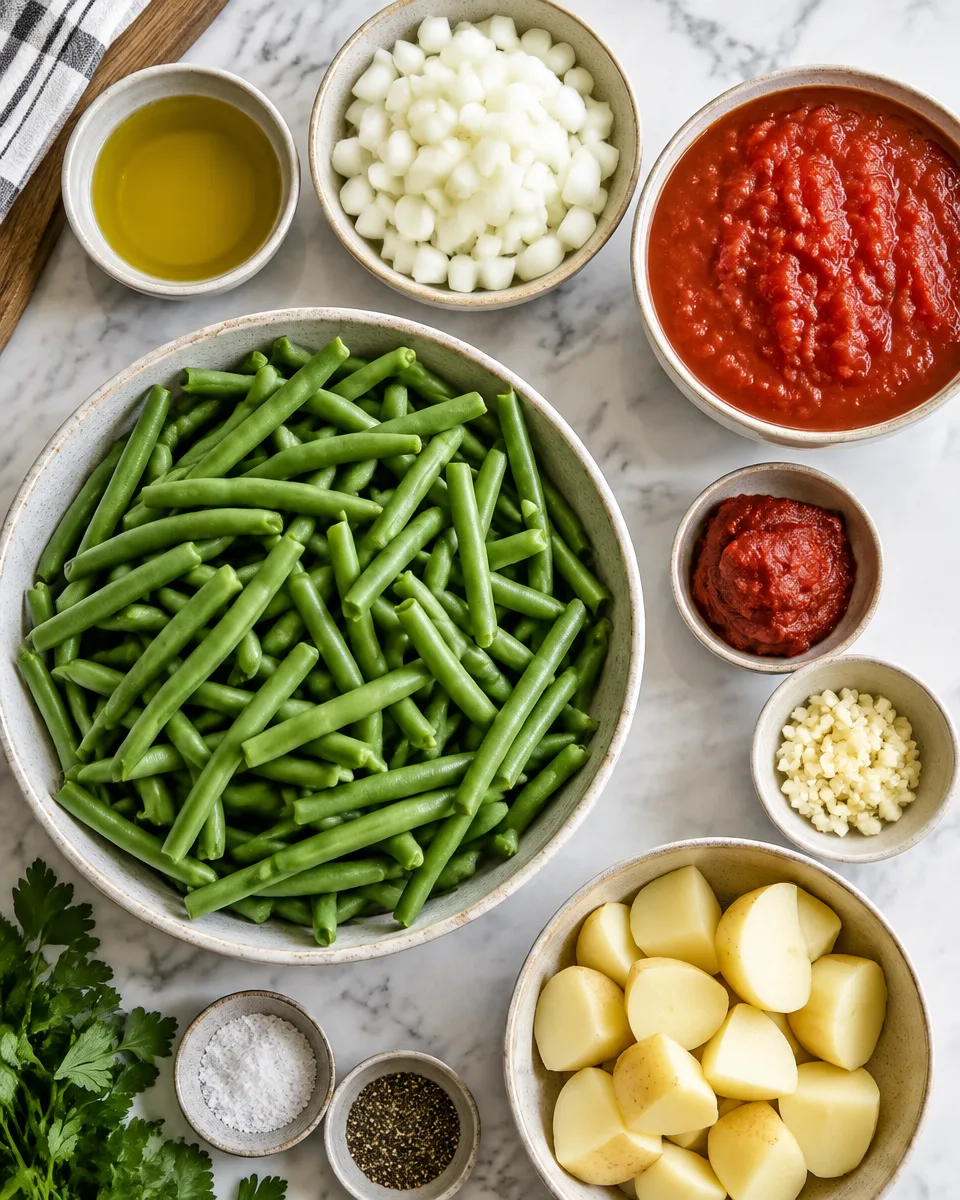 Greek Green Beans Braised in Tomato and Olive Oil