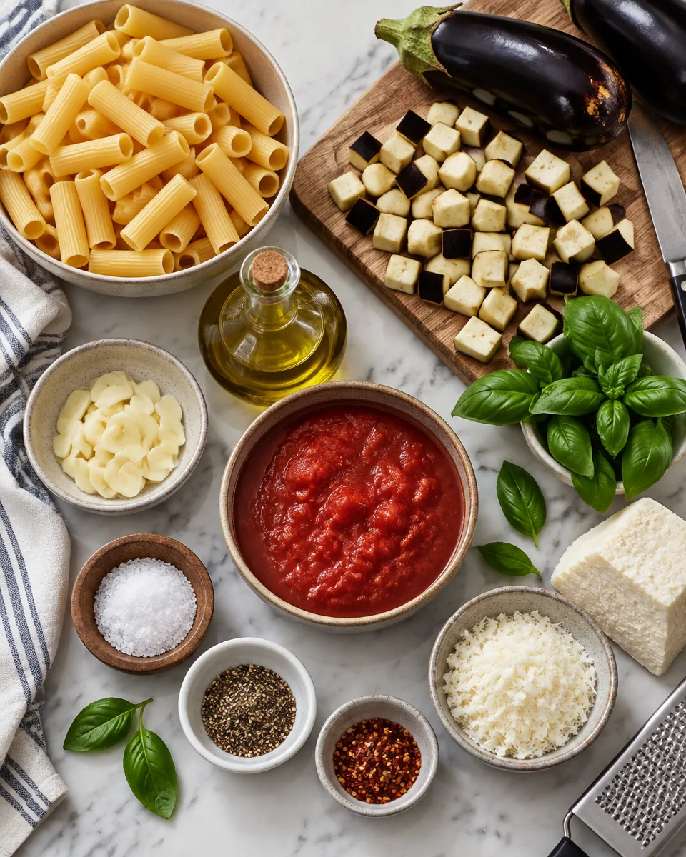 Sicilian Eggplant and Tomato Pasta (Pasta alla Norma)