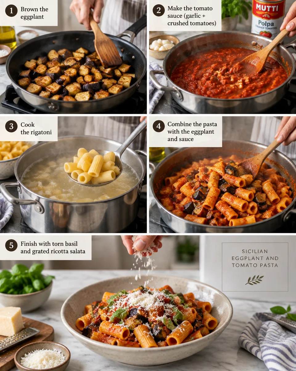 Sicilian Eggplant and Tomato Pasta (Pasta alla Norma)